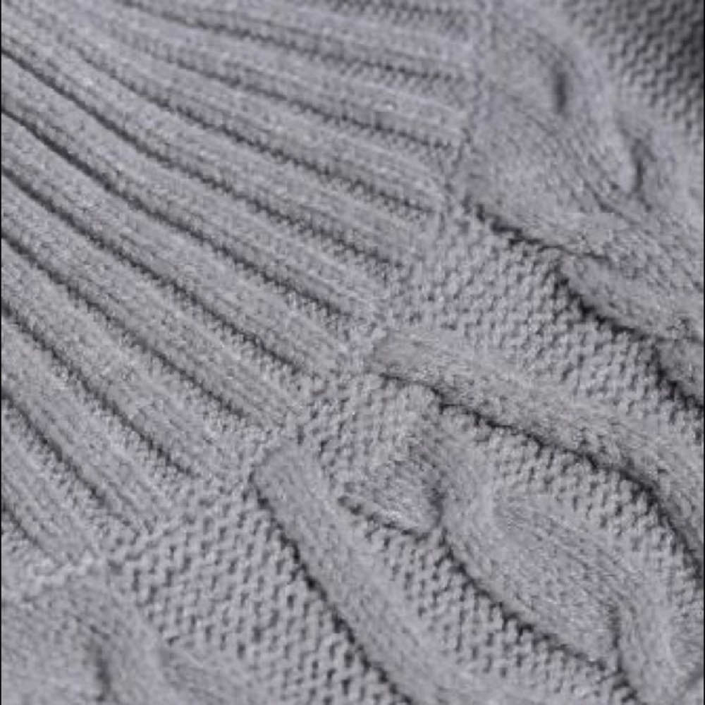 Gray High Neck Textured Bodycon Sweater Dress - Picture 12 of 13